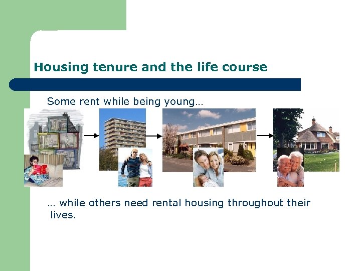 Housing tenure and the life course Some rent while being young… … while others