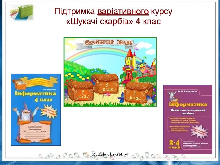 Підтримка варіативного курсу «Шукачі скарбів» 4 клас Mihaylovskaya N. V. 