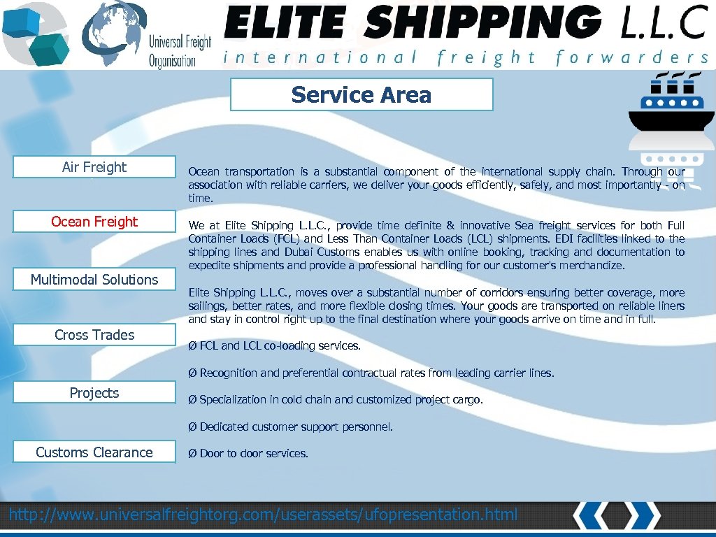NETWORK AND COVERAGE Service Area Air Freight Ocean Freight Multimodal Solutions Cross Trades Ocean