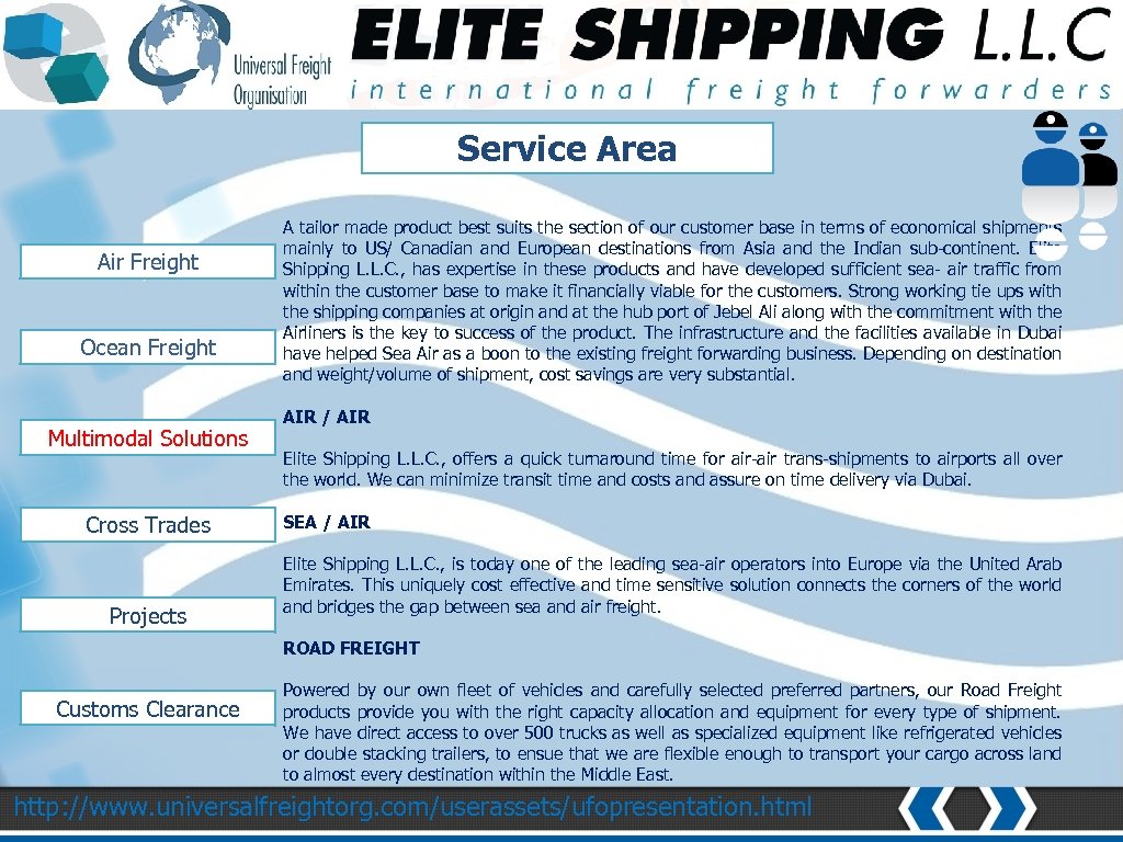 NETWORK AND COVERAGE Service Area Air Freight Ocean Freight Multimodal Solutions Cross Trades Projects