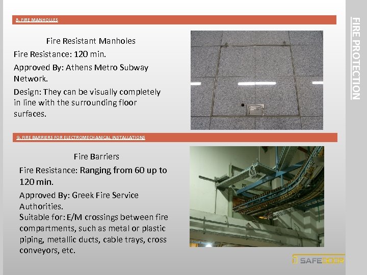 Fire Resistant Manholes Fire Resistance: 120 min. Approved By: Athens Metro Subway Network. Design: