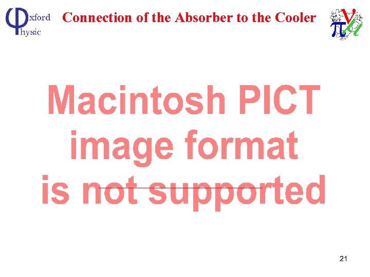 Connection of the Absorber to the Cooler 21 