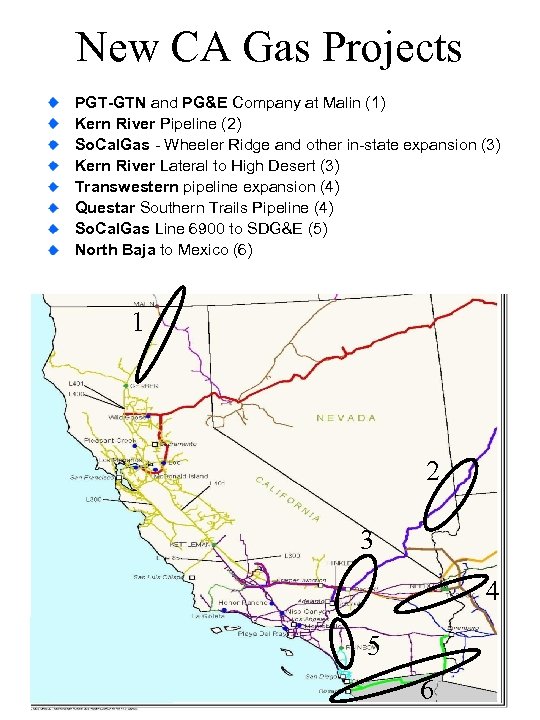 New CA Gas Projects PGT-GTN and PG&E Company at Malin (1) Kern River Pipeline