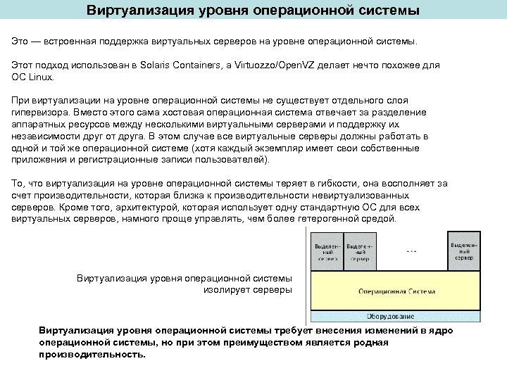 Уровни ос. Уровни операционной системы Linux. Виртуализация на уровне ядра ОС. Принцип виртуализации ОС. Принцип виртуализации операционных систем;.