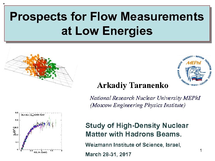 Prospects for Flow Measurements at Low Energies Arkadiy Taranenko National Research Nuclear University MEPh.