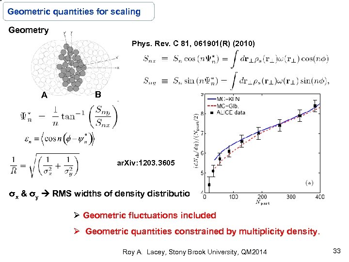 Geometric quantities for scaling Geometry Phys. Rev. C 81, 061901(R) (2010) A B ar.