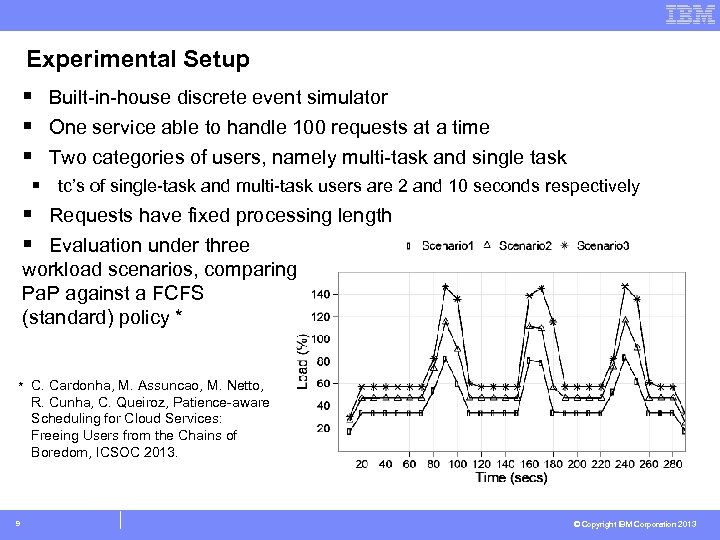 Experimental Setup § Built-in-house discrete event simulator § One service able to handle 100