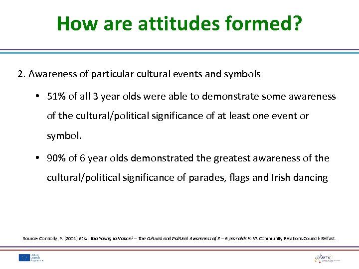 How are attitudes formed? 2. Awareness of particular cultural events and symbols • 51%