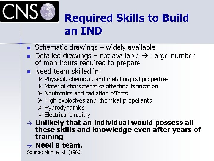 Required Skills to Build an IND n n n Schematic drawings – widely available