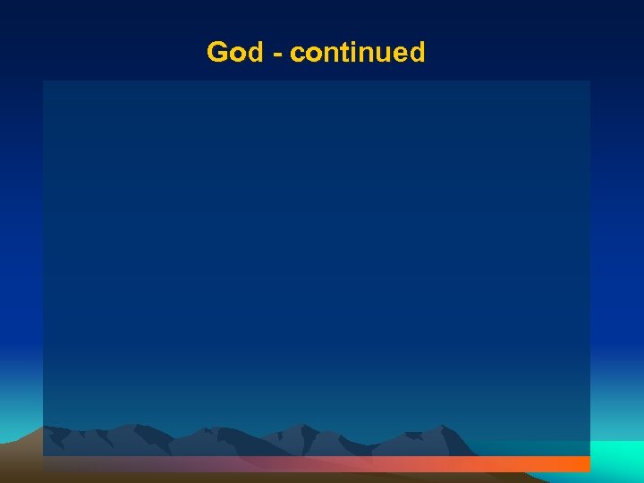 God - continued 