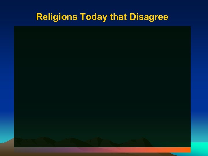 Religions Today that Disagree 