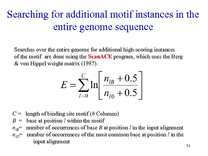 Searching for additional motif instances in the entire genome sequence Searches over the entire