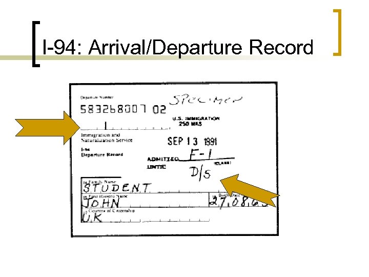 I-94: Arrival/Departure Record 