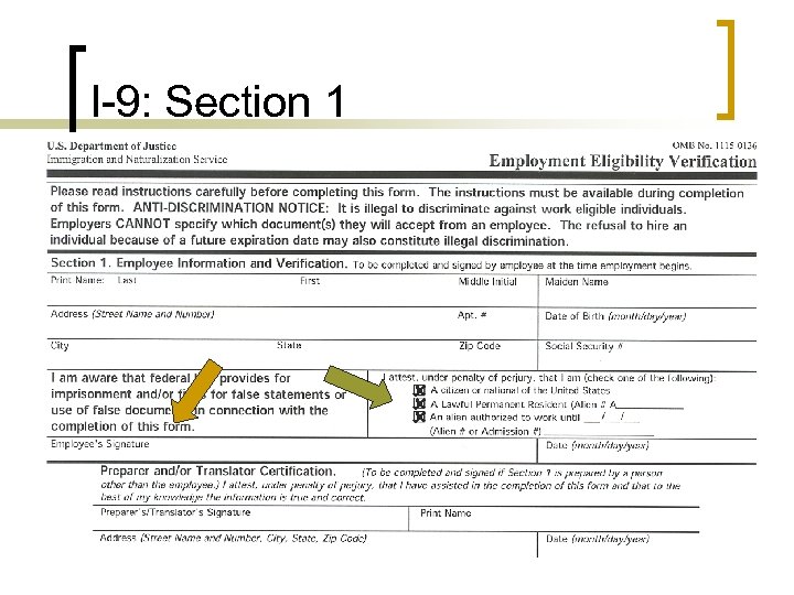 I-9: Section 1 