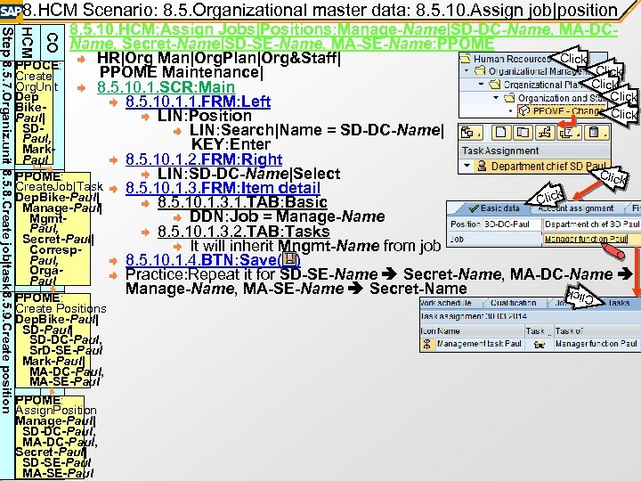 8. HCM Scenario: 8. 5. Organizational master data: 8. 5. 10. Assign job|position CO