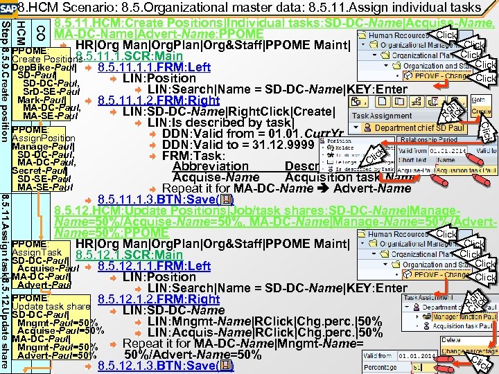 8. HCM Scenario: 8. 5. Organizational master data: 8. 5. 11. Assign individual tasks