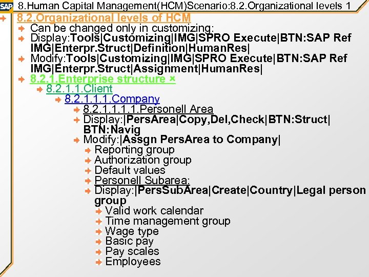 8. Human Capital Management(HCM)Scenario: 8. 2. Organizational levels 1 8. 2. Organizational levels of