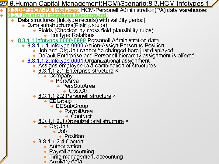 8. Human Capital Management(HCM)Scenario: 8. 3. HCM Infotypes 1 8. 3. DEF: HCM-PA Infotypes: