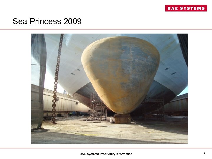 Sea Princess 2009 BAE Systems Proprietary Information 21 