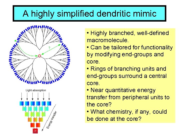 A highly simplified dendritic mimic • Highly branched, well-defined macromolecule. • Can be tailored