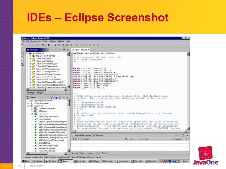 IDEs – Eclipse Screenshot Middle 12 BOF 2577 