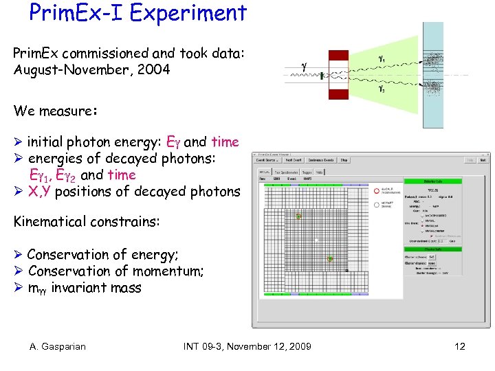 Prim. Ex-I Experiment Prim. Ex commissioned and took data: August-November, 2004 We measure: Ø