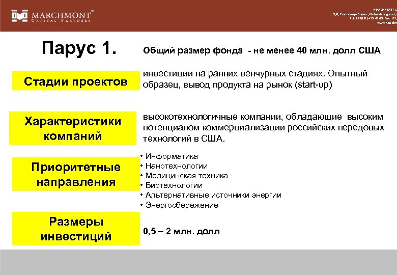 MARCHMONT Ca 5/6, Teatralnaya Square, Nizhny Novgorod, 6 Tel: +7 (831) 419 45 65;