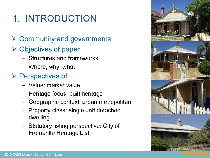 1. INTRODUCTION Ø Community and governments Ø Objectives of paper – Structures and frameworks