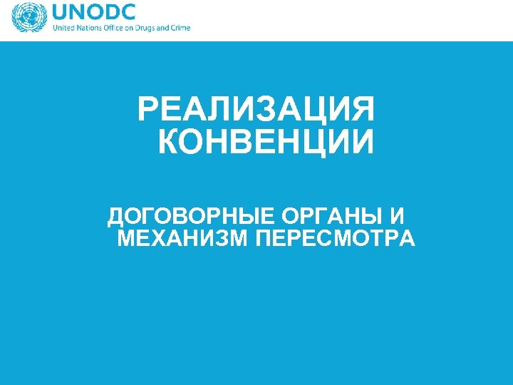 РЕАЛИЗАЦИЯ КОНВЕНЦИИ ДОГОВОРНЫЕ ОРГАНЫ И МЕХАНИЗМ ПЕРЕСМОТРА 