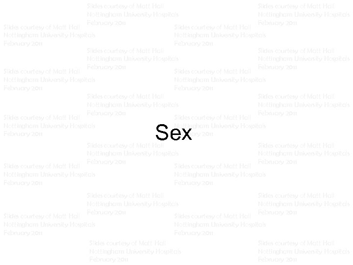 Slides courtesy of Matt Hall Slides courtesy of Matt Hall Nottingham University Hospitals Nottingham