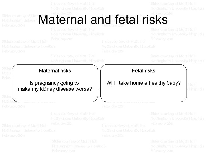 Slides courtesy of Matt Hall Slides courtesy of Matt Hall Nottingham University Hospitals Nottingham