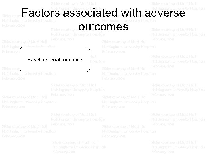 Slides courtesy of Matt Hall Slides courtesy of Matt Hall Nottingham University Hospitals Nottingham
