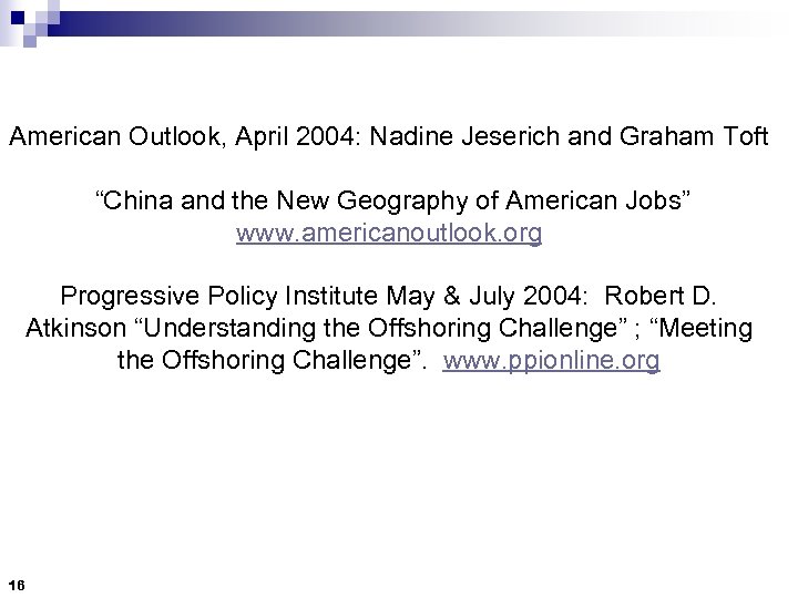 American Outlook, April 2004: Nadine Jeserich and Graham Toft “China and the New Geography