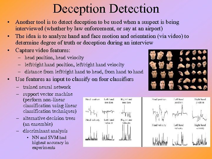 Deception Detection • Another tool is to detect deception to be used when a