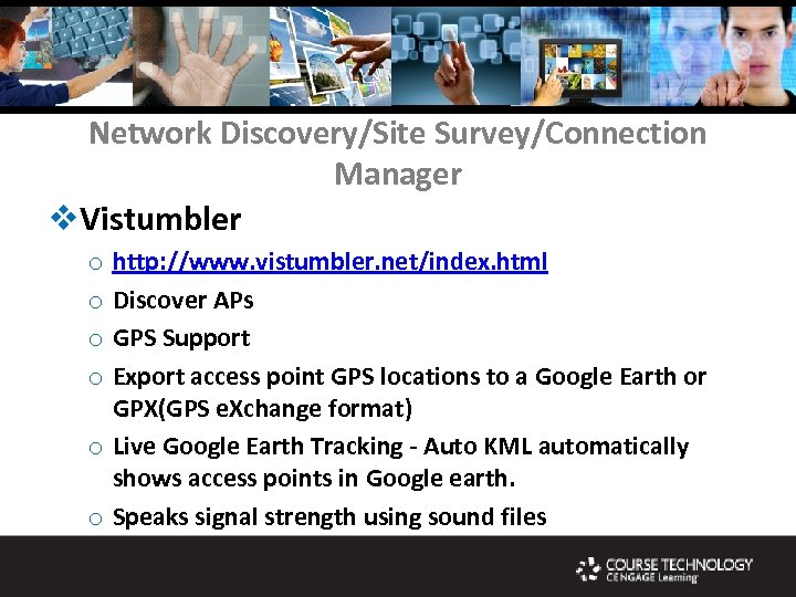 Network Discovery/Site Survey/Connection Manager v. Vistumbler http: //www. vistumbler. net/index. html Discover APs GPS