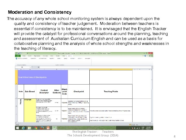 Moderation and Consistency The accuracy of any whole school monitoring system is always dependent