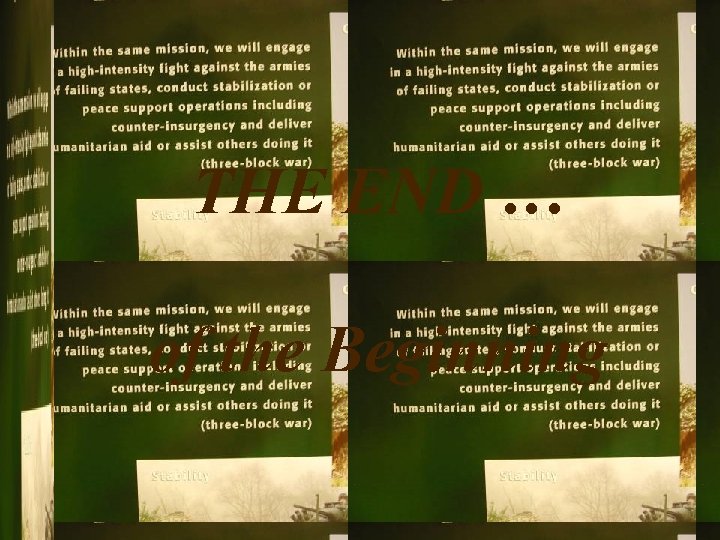 THE END … of the Beginning 