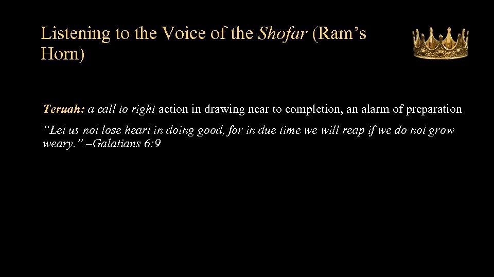 Listening to the Voice of the Shofar (Ram’s Horn) Teruah: a call to right