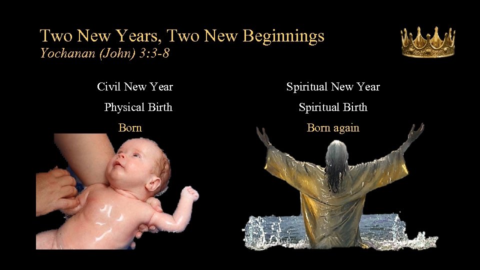 Two New Years, Two New Beginnings Yochanan (John) 3: 3 -8 Civil New Year