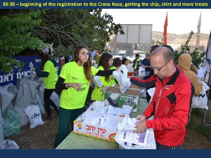 06: 30 – beginning of the registration to the Crane Race, getting the chip,