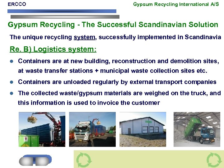 ERCCO Gypsum Recycling International A/S Gypsum Recycling - The Successful Scandinavian Solution The unique