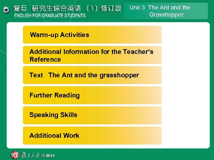 Unit 3 The Ant and the Grasshopper Warm-up Activities Additional lnformation for the Teacher’s