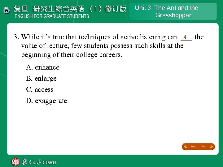 Unit 3 The Ant and the Grasshopper 3. While it’s true that techniques of