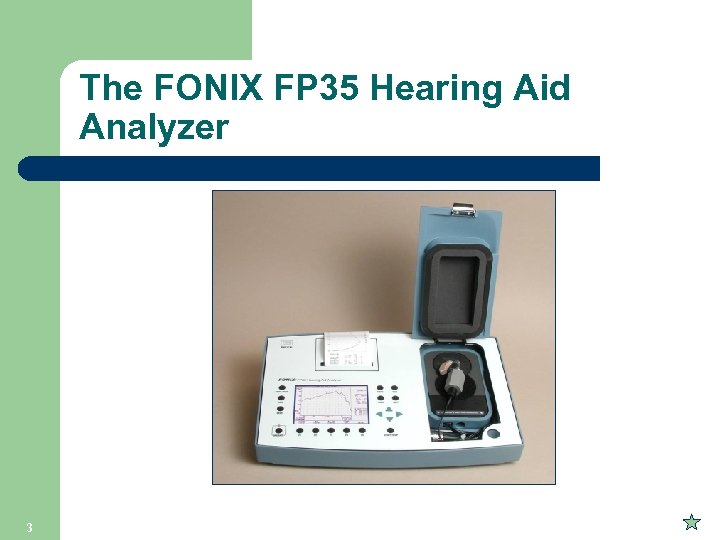 The FONIX FP 35 Hearing Aid Analyzer 3 