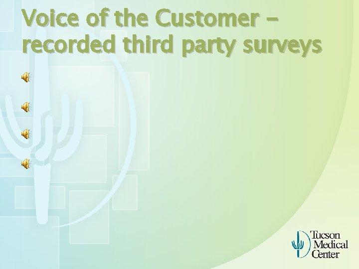 Voice of the Customer recorded third party surveys 