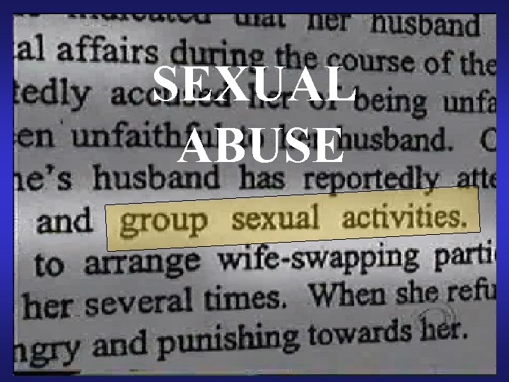 SEXUAL ABUSE 
