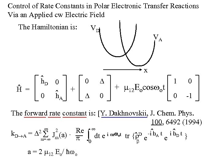 Control of Rate Constants in Polar Electronic Transfer Reactions Via an Applied cw Electric