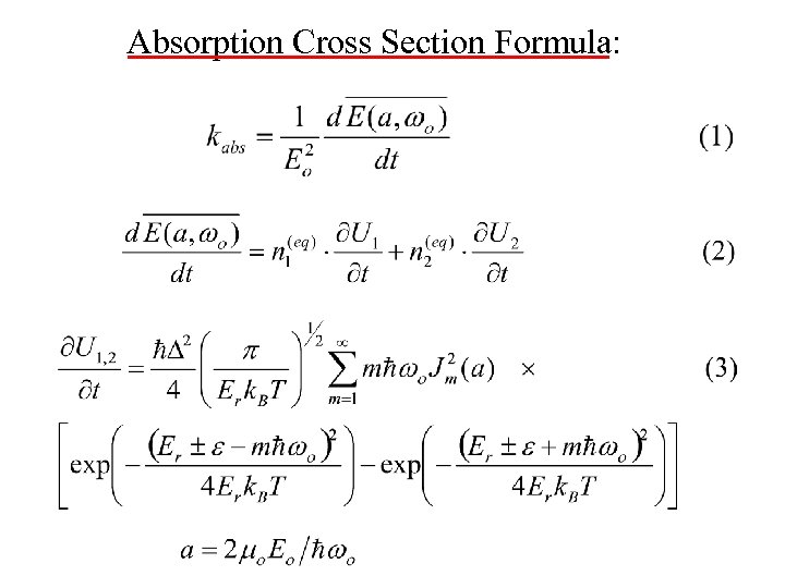 Absorption Cross Section Formula: 