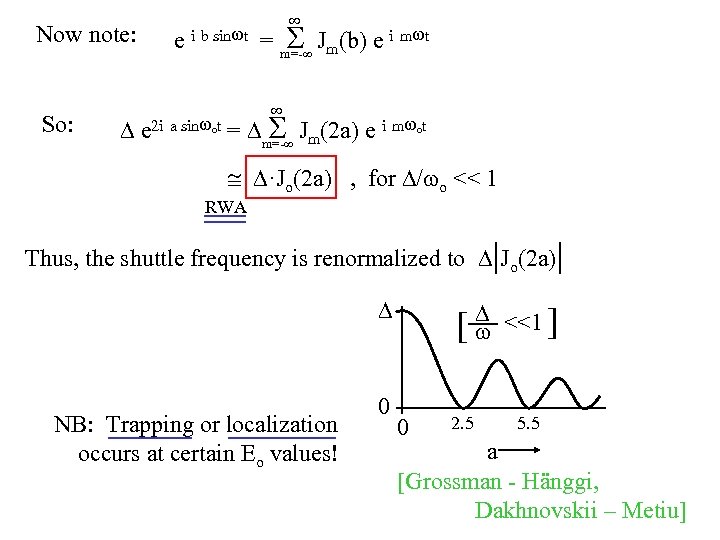 Now note: So: e i b sin t = m=- Jm(b) e i m