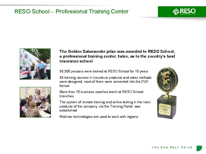 RESO School – Professional Training Center The Golden Salamander prize was awarded to RESO